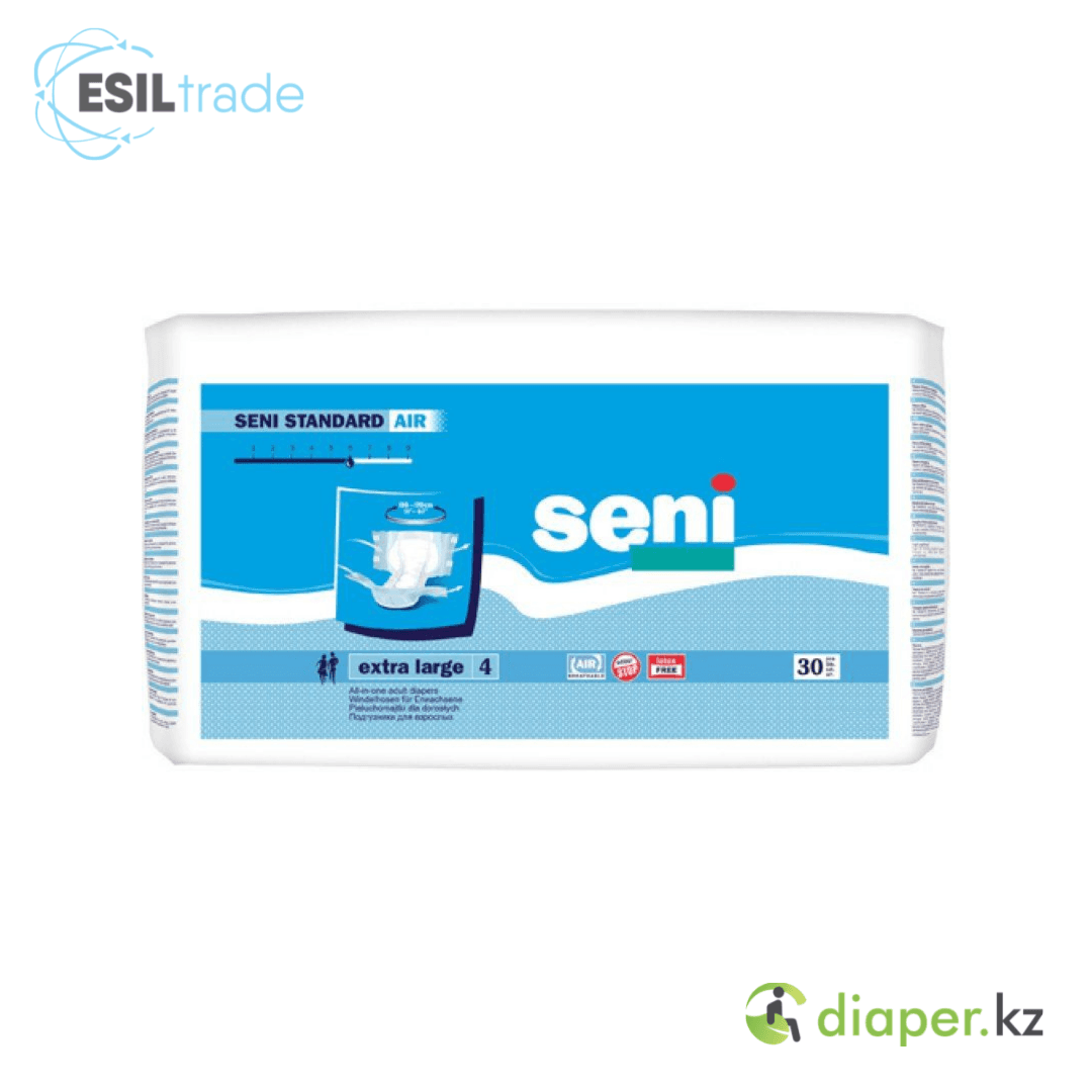 Подгузники для взрослых Seni Standart Air Extra Large 130-170 см, 30 шт, 6 капель