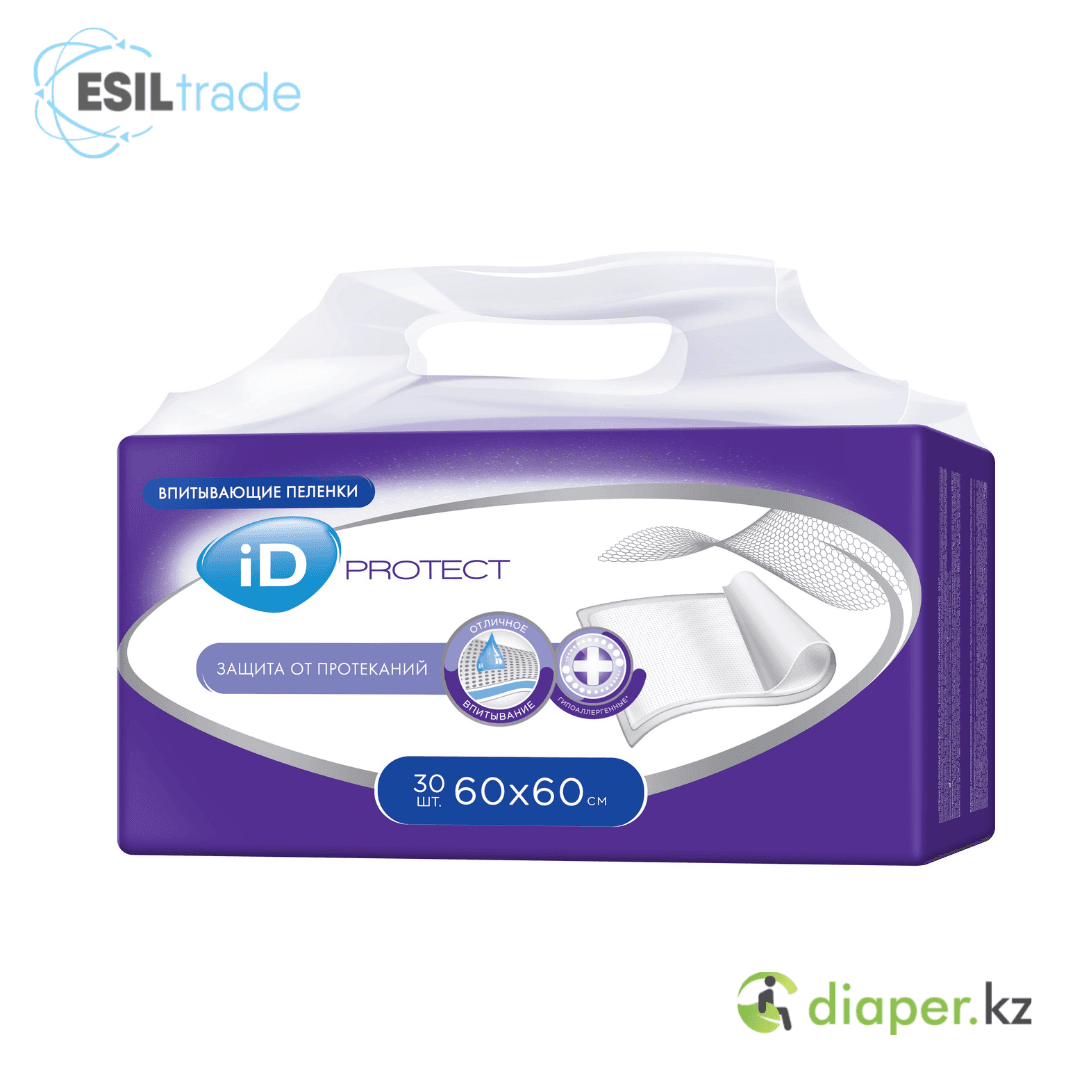 Впитывающие одноразовые пеленки iD Protect 60х60 уп - 30шт