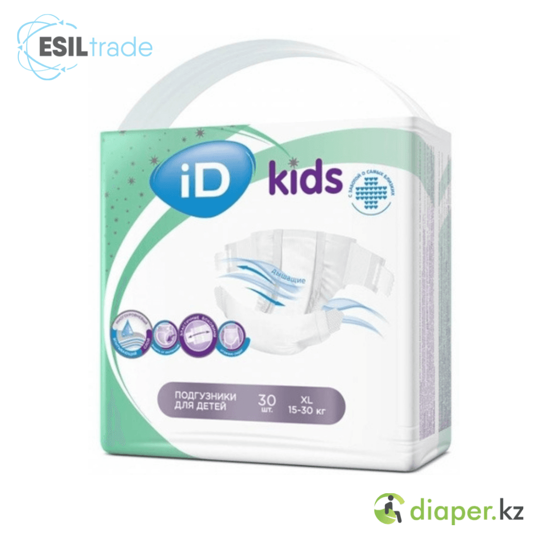 Детские подгузники iD Kids XL 15-30кг 30