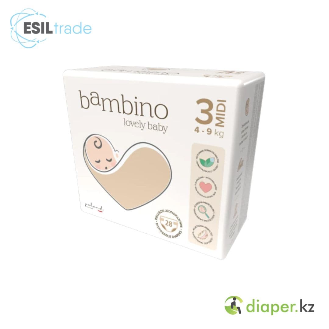 Детские подгузники Bambino Midi 4 до 9 кг – 28 шт