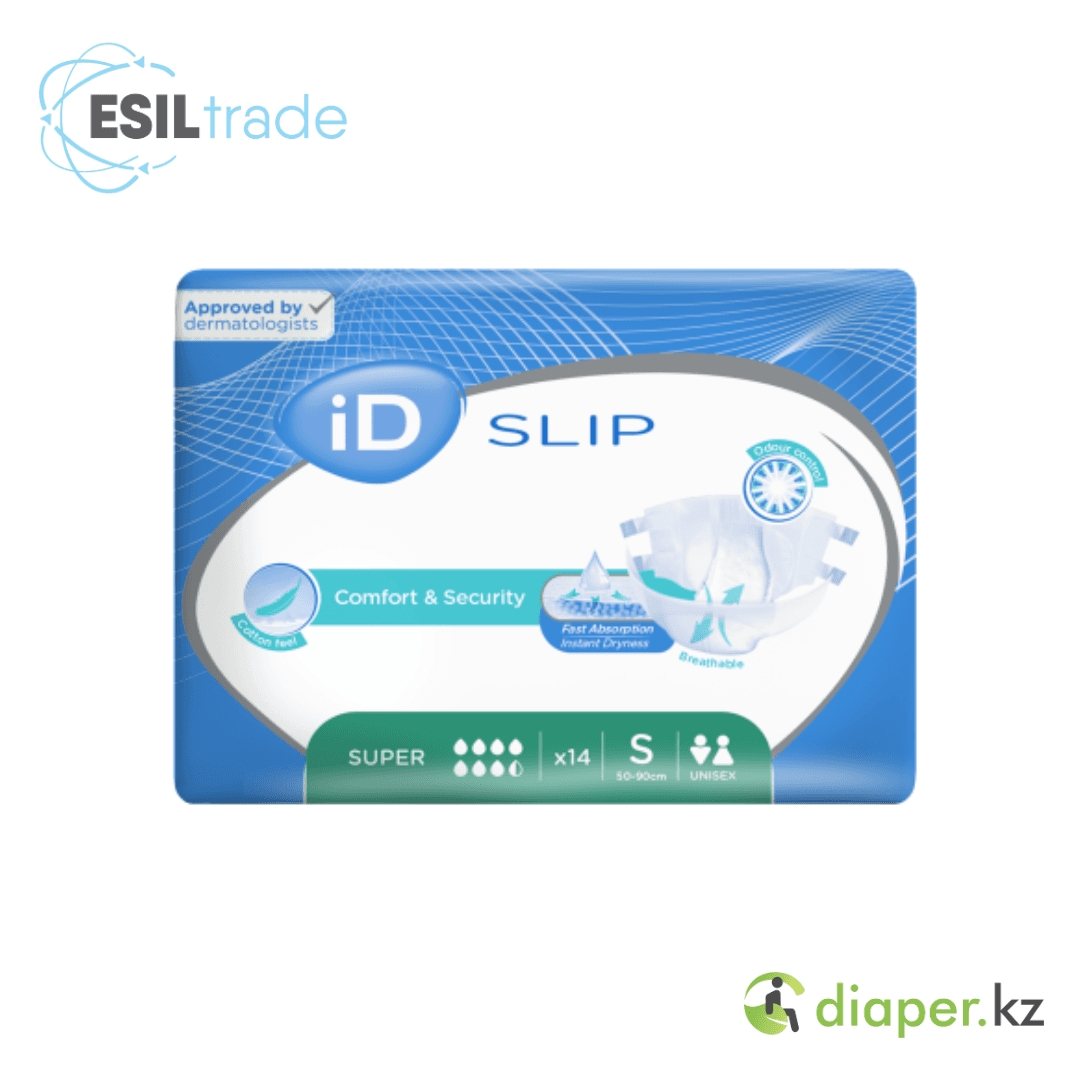 Подгузники для взрослых iD Slip Super S 50-90 см, 14 шт