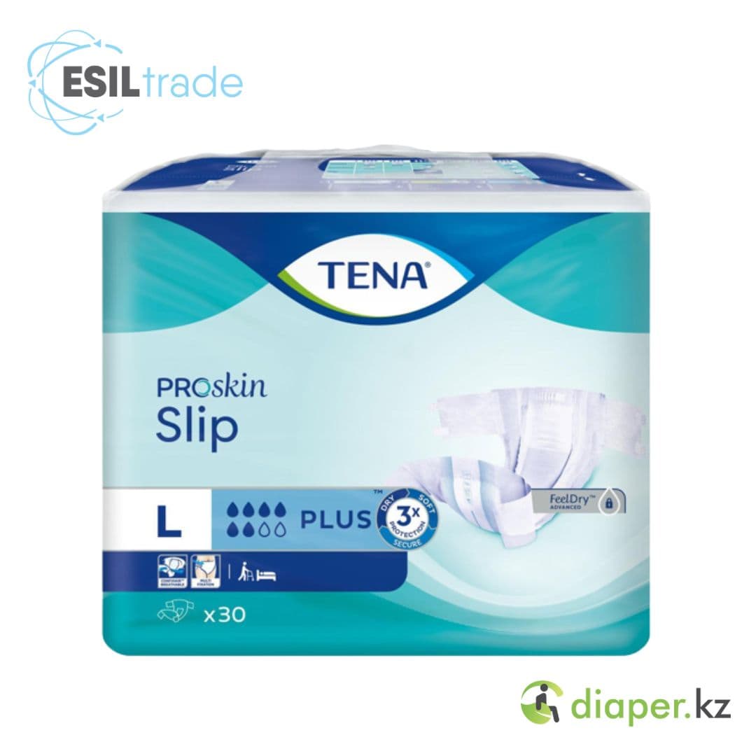 Подгузники для взрослых ТЕNА Slip Plus Proskin L дыш. 100-150 см, 30шт