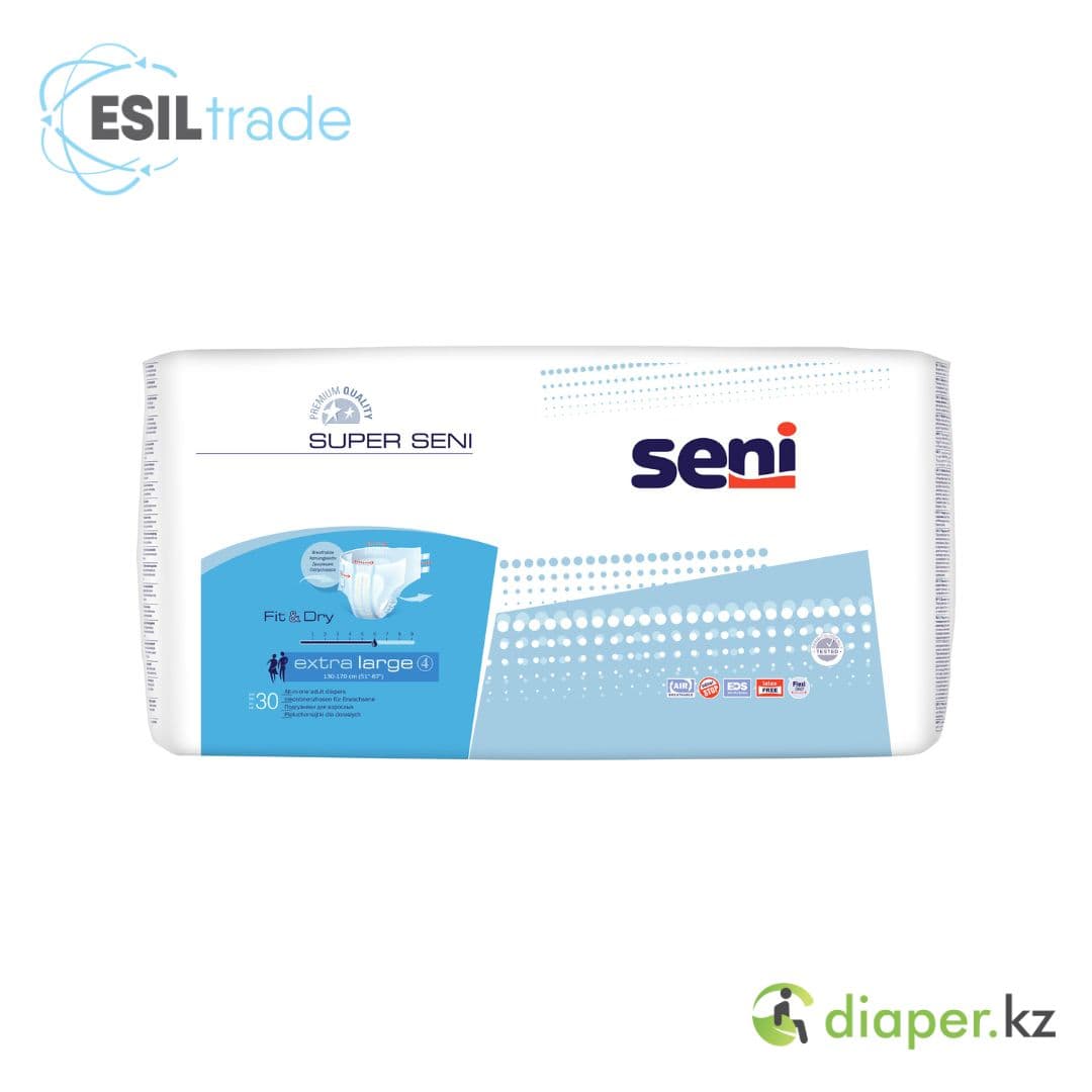 Подгузники для взрослых Super Seni Extra Large 130-170 см, 30 шт, 6 капель