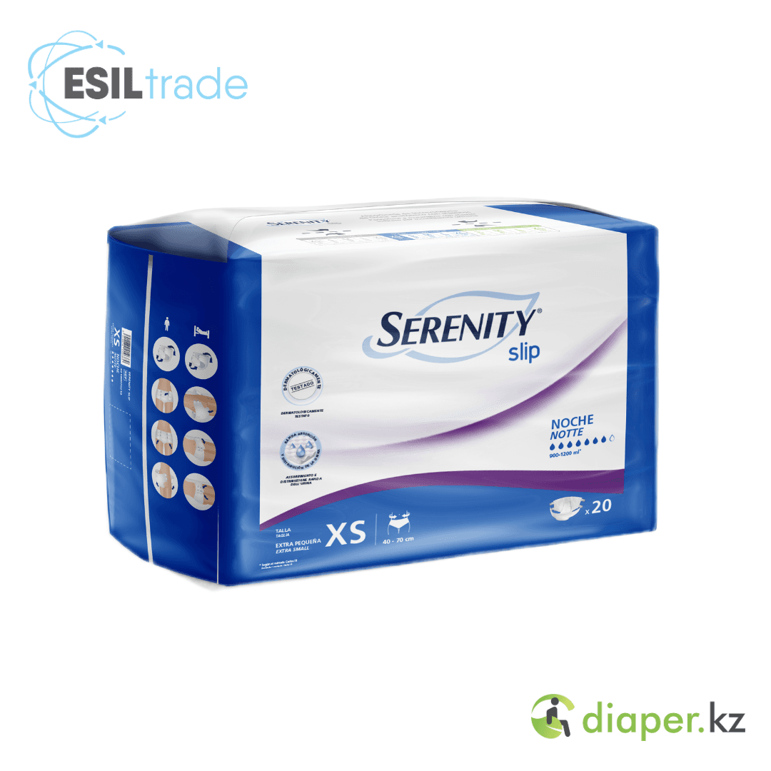 Детские подростковые подгузники Serenity Slip XS 40-70 см, 20 шт