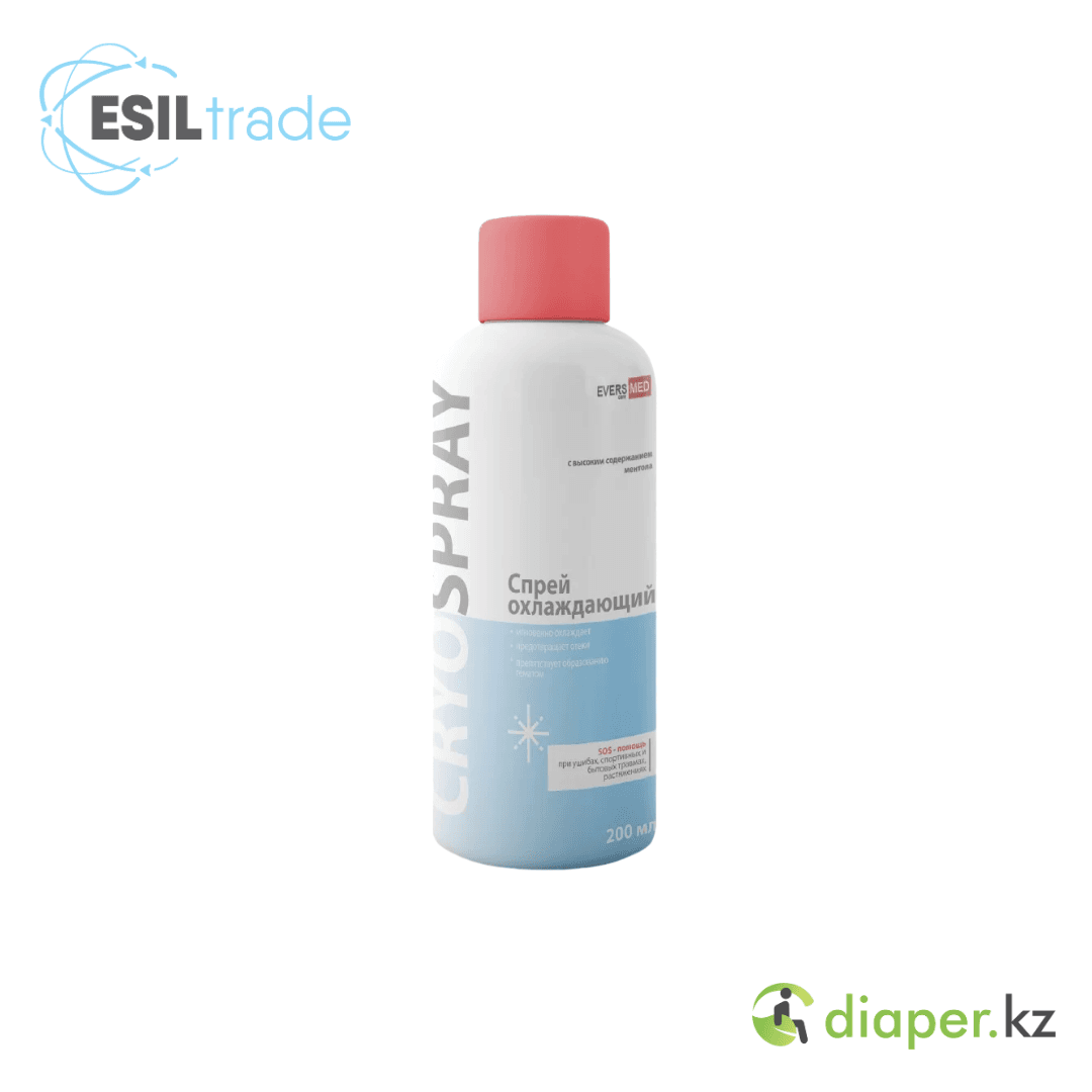 Спрей охлаждающий косметический CRYOSPRAY с высоким содержанием ментола EVERSMED 200мл