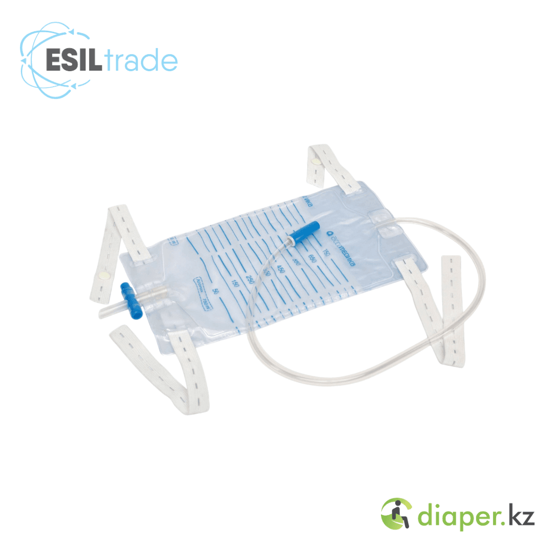 Мочеприемник Ассомедика носимый ножной 750 мл Т-образный клапон, трубка 50 см, ремни для крепления