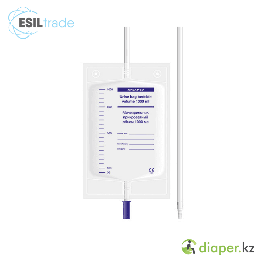 Мочеприемник Apexmed 1000 мл прикроватный, с выдвижным краном