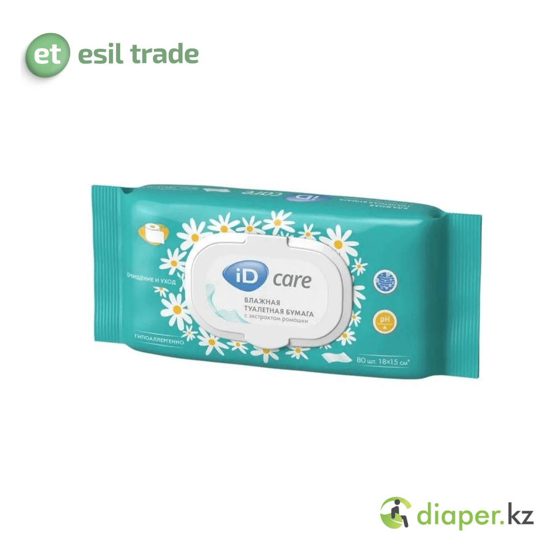 Влажная туалетная бумага ID Care уп - 80 шт
