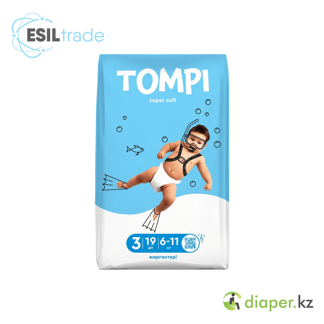Детские подгузники Tompi Super Soft 3 6-11 19ШТ М