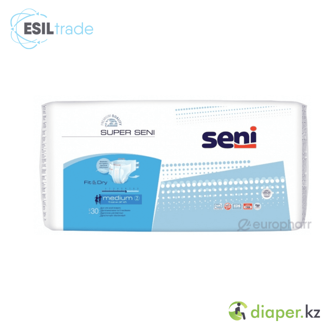 Подгузники для взрослых Super Seni Medium 75-110 см, 30 шт 6 капель