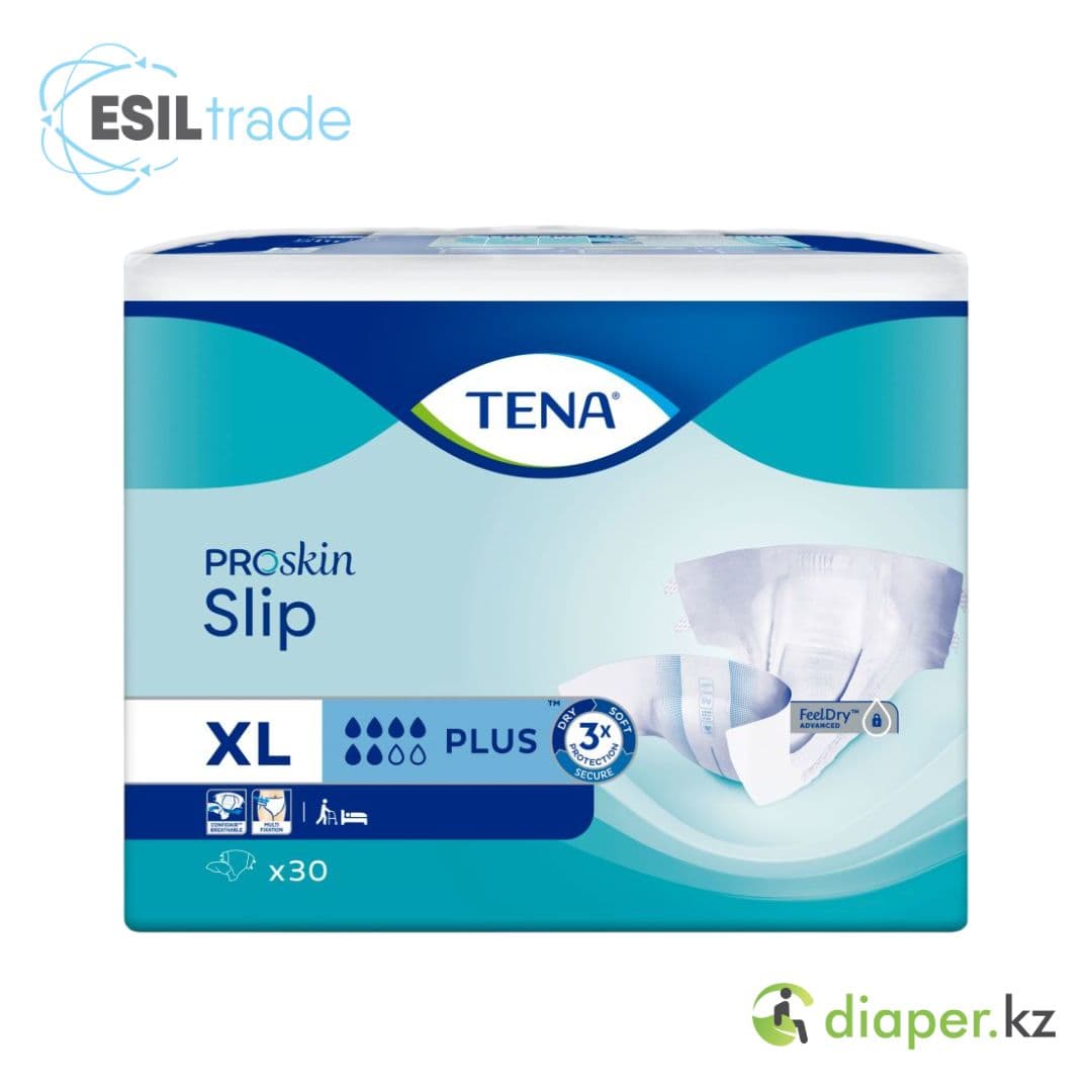 Подгузники для взрослых ТЕNА Slip Plus Proskin XL 130-170см дыш. 30 шт