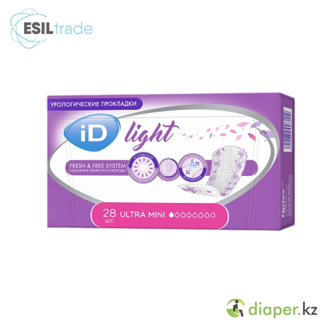 Урологические прокладки iD Light Ultra mini 28 шт 1 капля (Мягкая упаковка) Акция
