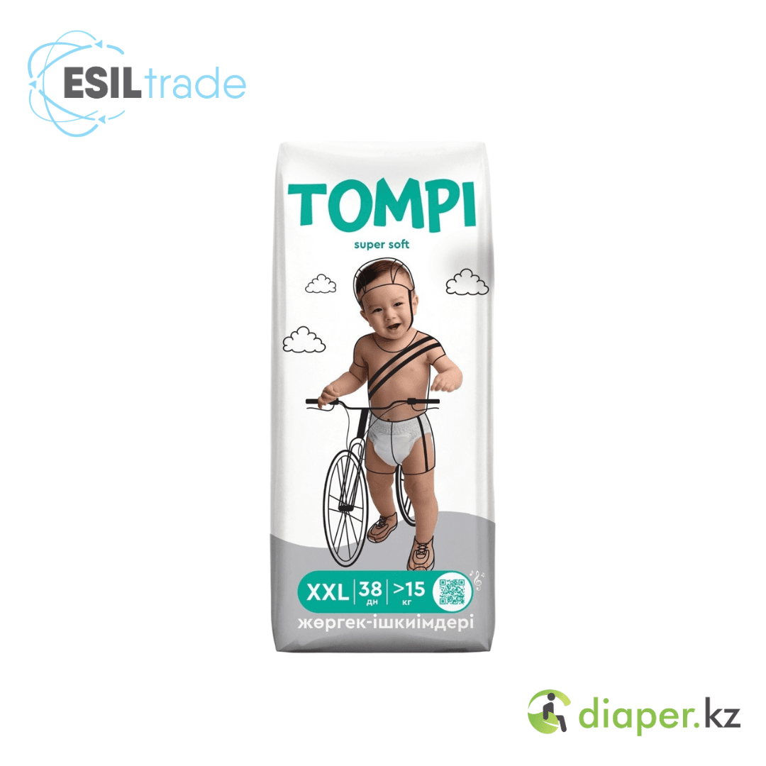 Детские подгузники-трусики Tompi XXL 15+ КГ 38ШТ