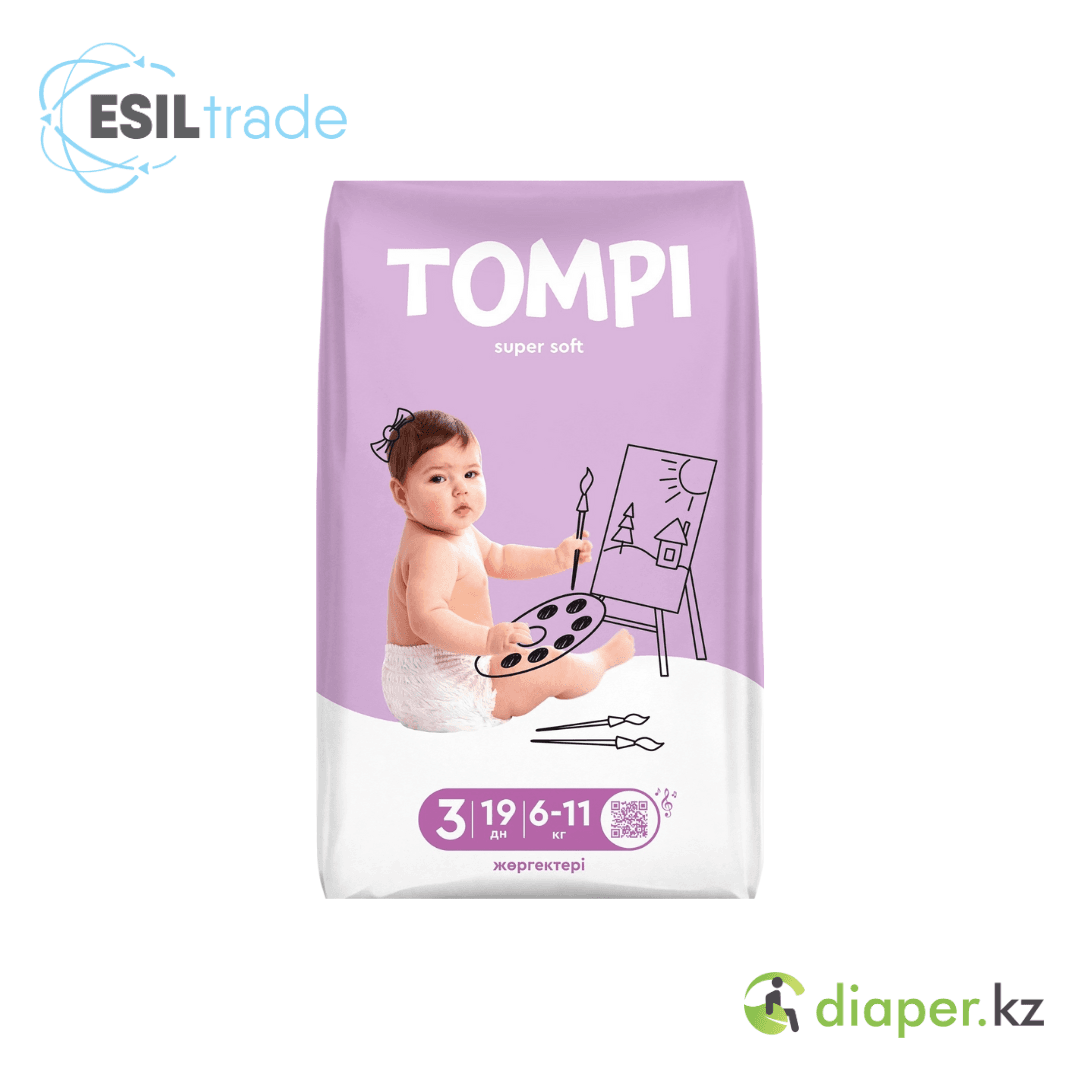 Детские подгузники Tompi Super Soft 3 6-11 19ШТ Д
