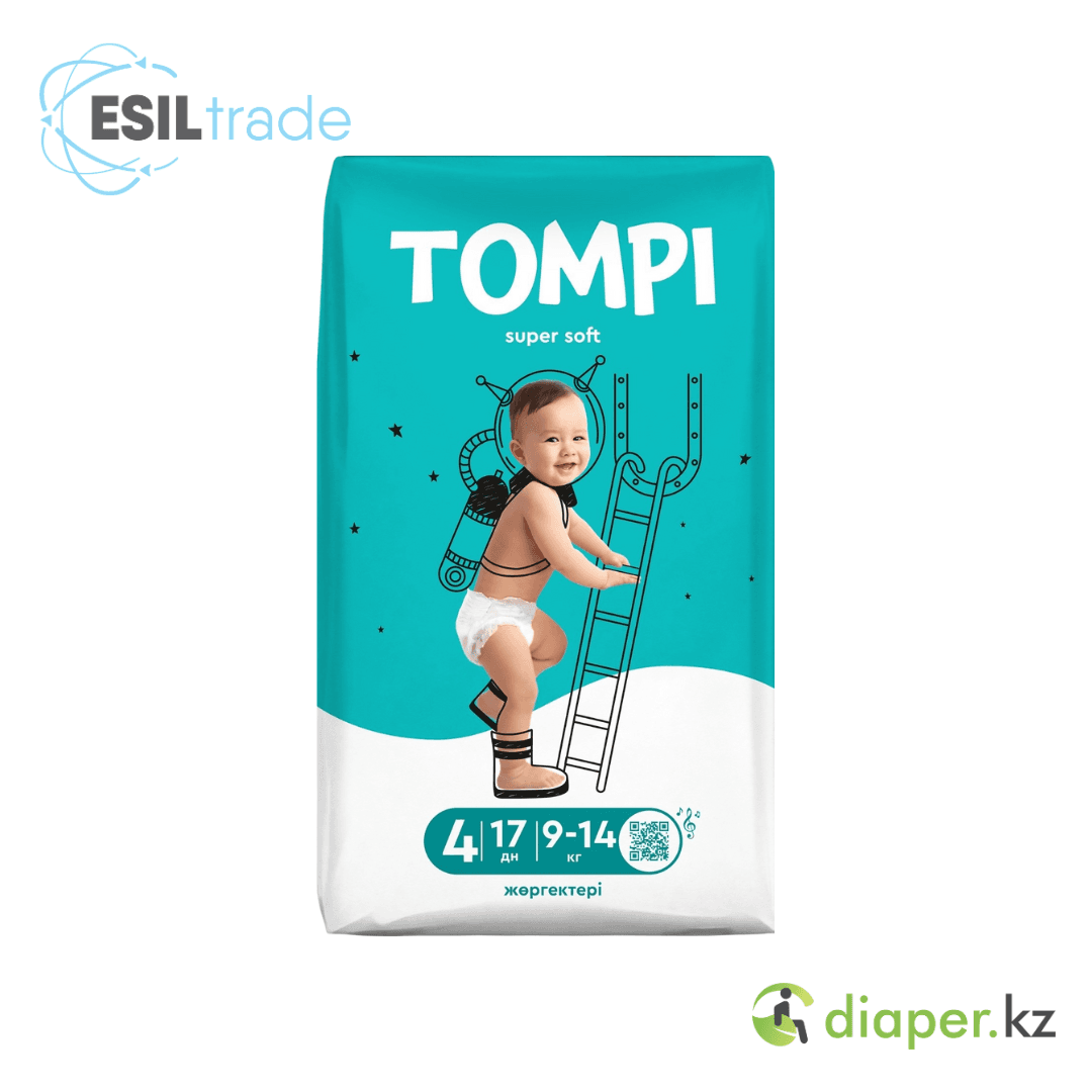 Детские подгузники Tompi Super Soft 4 9-14КГ 17 ШТ М