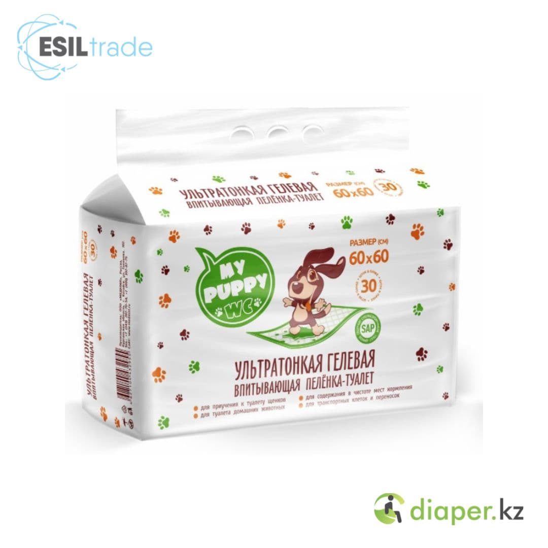 Впитывающая одноразовая пеленка-туалет My Puppy WC 60-60 30
