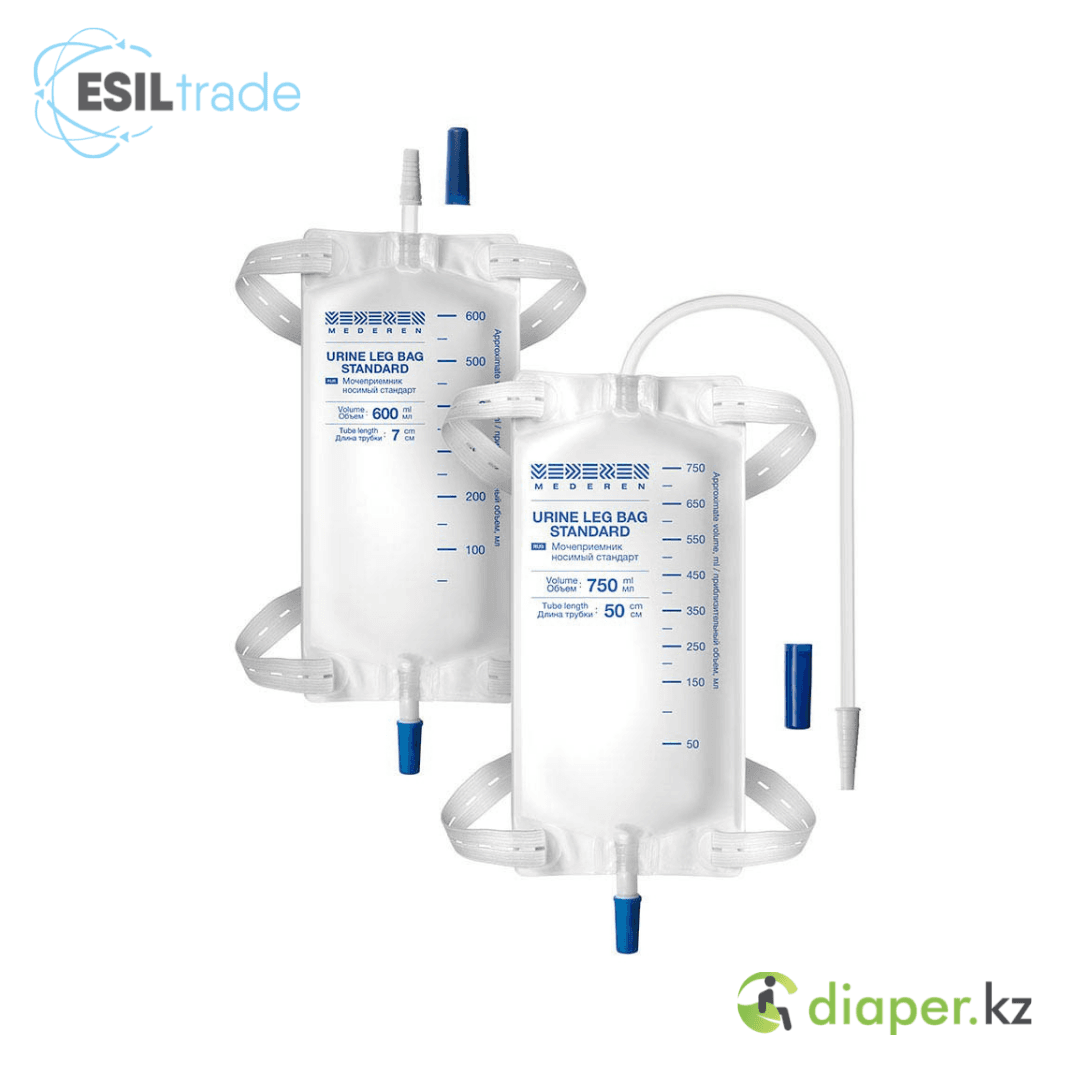 Мочеприемник Mederen 750 мл, носимый, с выдвижным краном, трубка 30 см