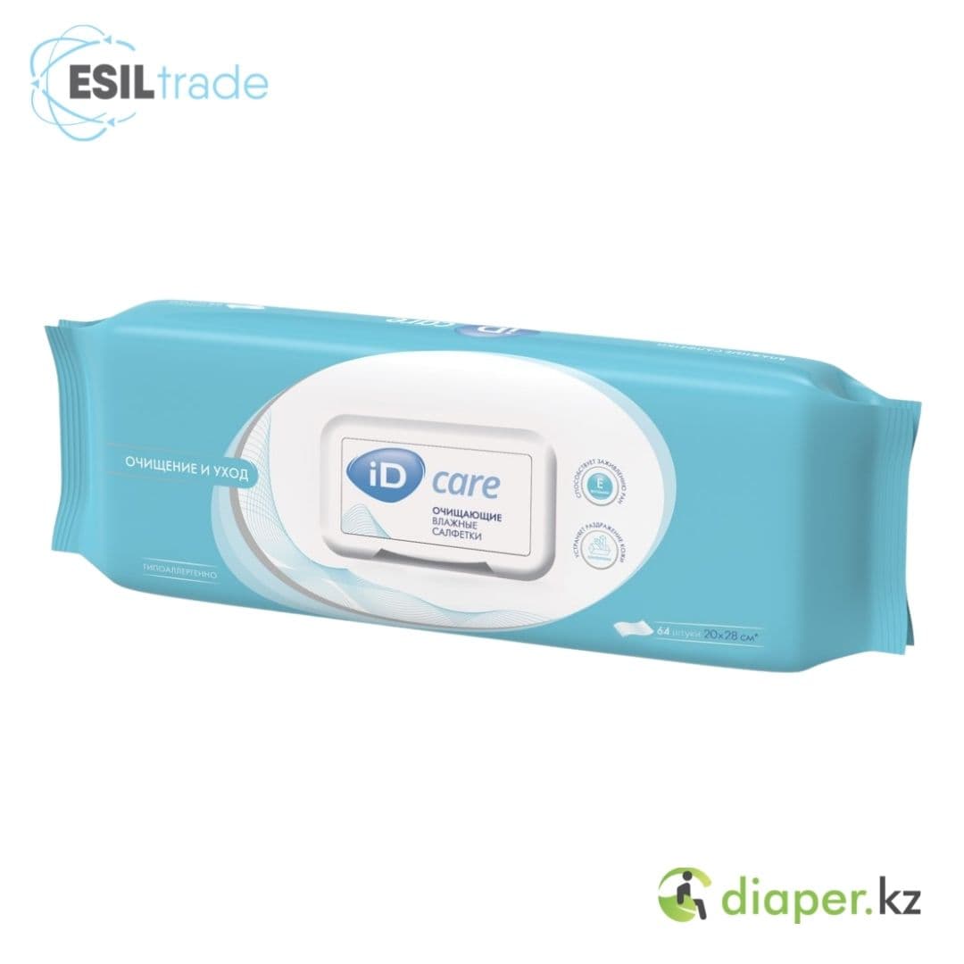 Влажные салфетки iD CARE уп - 64 шт