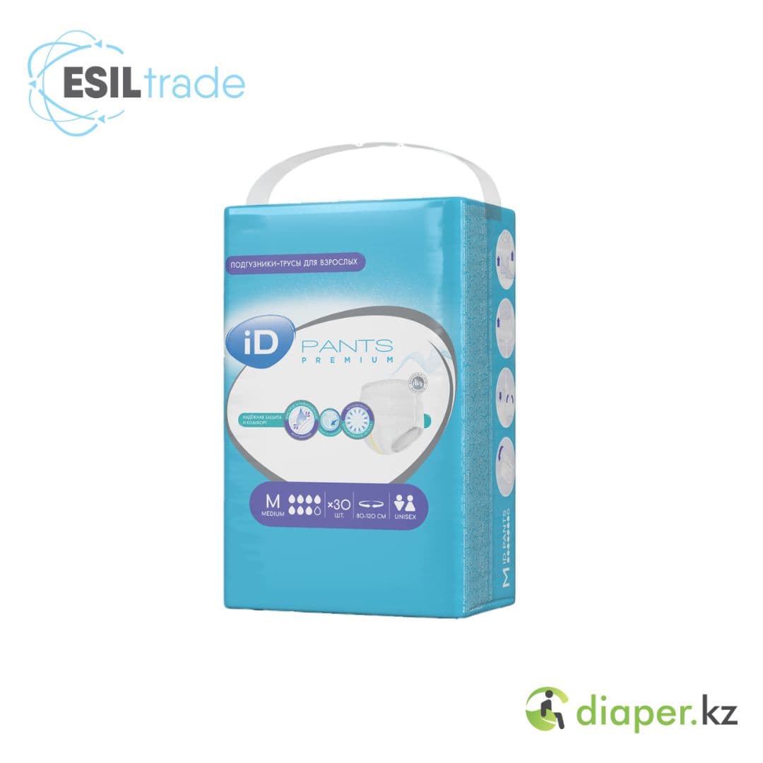 Подгузники - Трусы для взрослых iD Pants Premium M 80-120 см, 30 шт