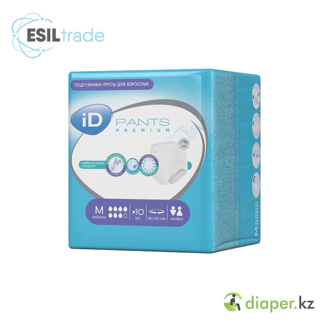 Подгузники - Трусы для взрослых iD Pants Premium M 80-120 см, 10 шт