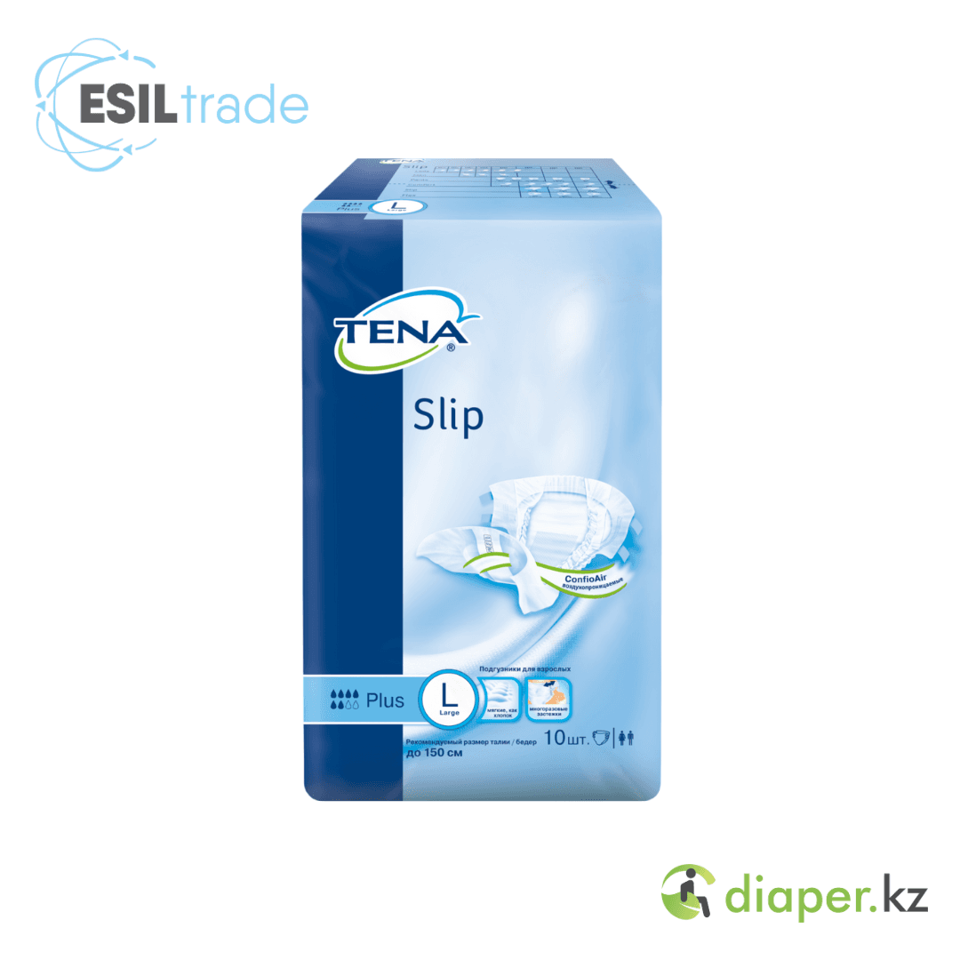 Подгузники для взрослых ТЕNА Slip Plus L дыш. 100-150 см, 10 шт