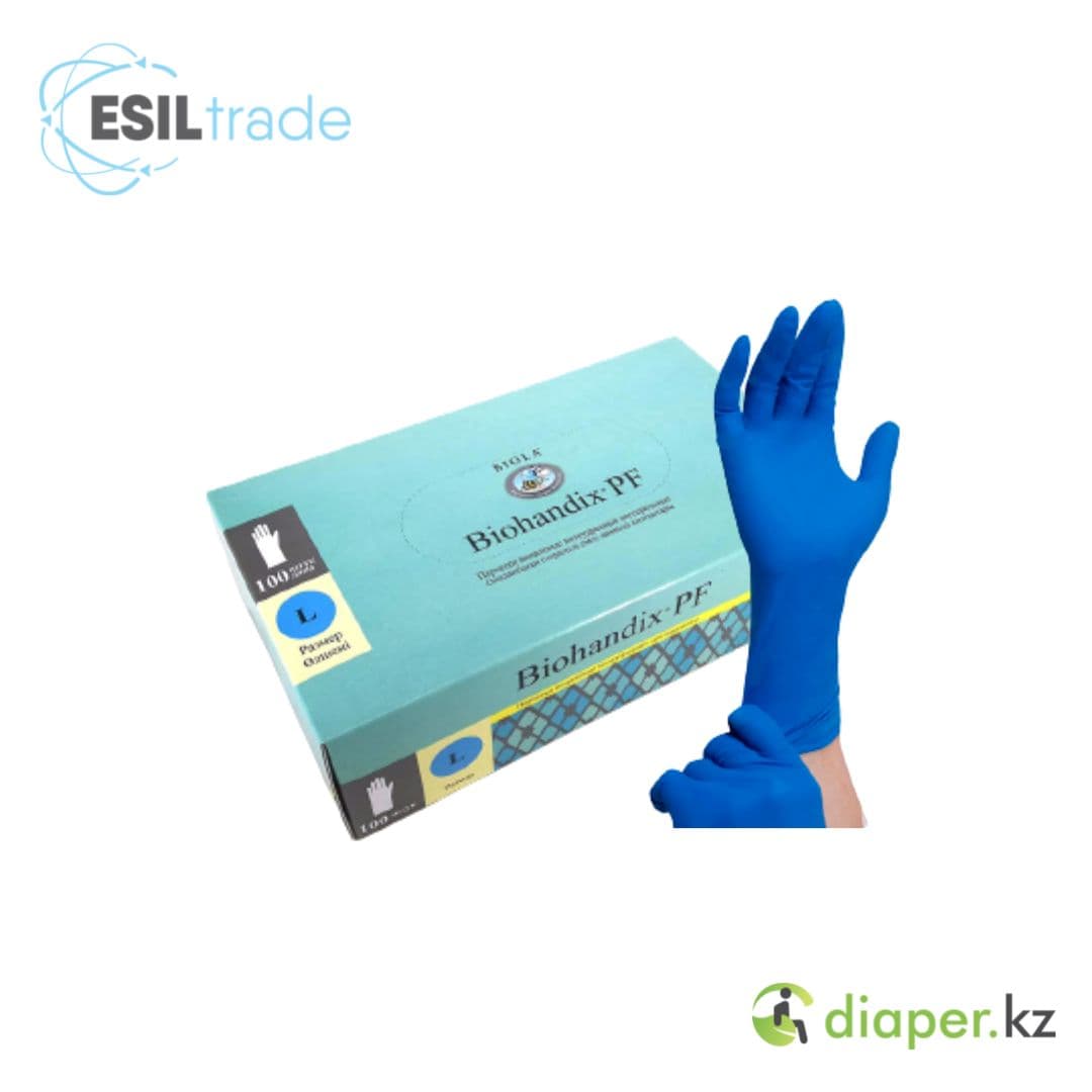 Перчатки медицинские нитриловые неопудренные нестерильные Biohandix размер L